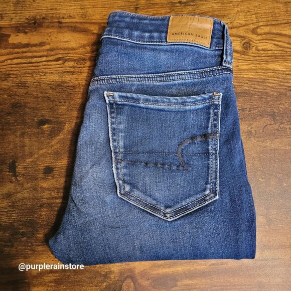 American Eagle Jeans 2 S Jegging Low Rise Next Level Stretch Medium Dark Wash - Picture 3 of 13